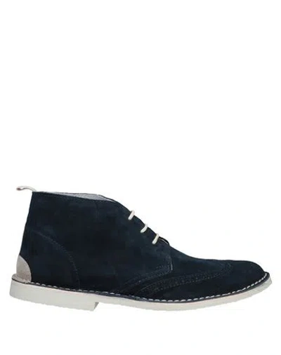 Angelo Nardelli Man Ankle Boots Midnight Blue Size 6 Soft Leather