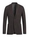 Angelo Nardelli Man Blazer Dark Brown Size 40 Virgin Wool, Cotton, Polyester In Brown
