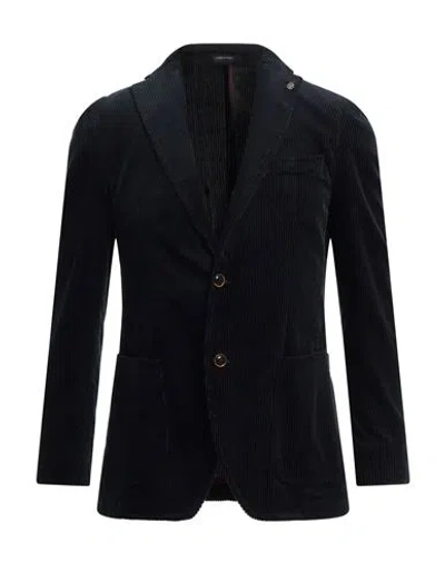 Angelo Nardelli Man Blazer Midnight Blue Size 46 Cotton