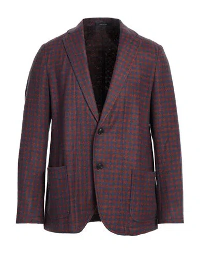 Angelo Nardelli Man Blazer Rust Size 38 Acrylic, Virgin Wool, Polyester In Red
