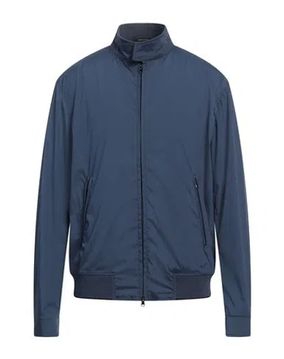 Angelo Nardelli Man Jacket Navy Size 46 Polyamide, Elastane In Navy Blue