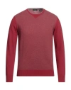 Angelo Nardelli Man Sweater Brick Size 48 Merino Wool, Viscose, Polyamide, Cashmere In Red
