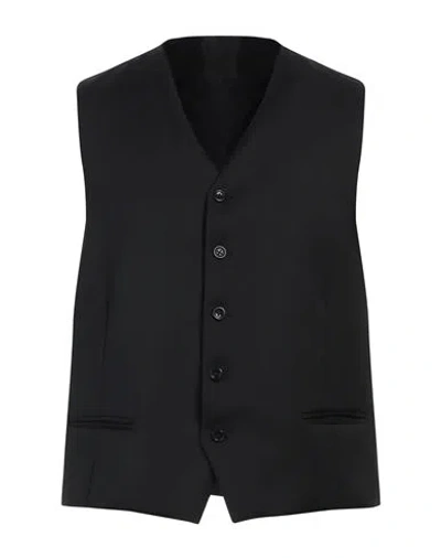 Angelo Nardelli Man Tailored Vest Black Size 40 Virgin Wool In Black