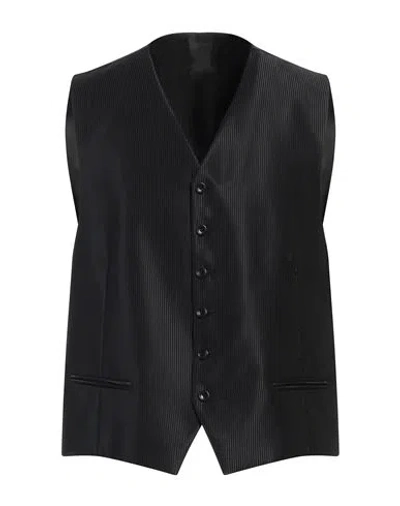 Angelo Nardelli Man Tailored Vest Black Size 46 Wool, Polyester