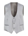 Angelo Nardelli Man Tailored Vest Grey Size 46 Polyester, Viscose In Grey