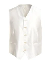 Angelo Nardelli Man Tailored Vest Ivory Size 42 Acetate In White