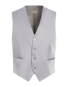 Angelo Nardelli Man Tailored Vest Light Grey Size 46 Polyester, Viscose In Grey