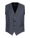 Angelo Nardelli Man Tailored Vest Navy Size 44 Super 110s Wool, Silk In Navy Blue