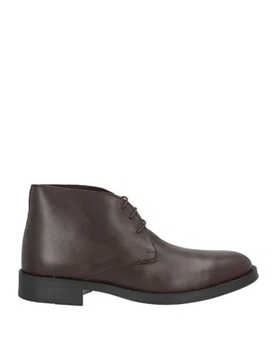 Angelo Pallotta Man Ankle Boots Dark Brown Size 13 Soft Leather