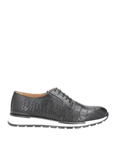 Angelo Pallotta Man Lace-up Shoes Black Size 13 Soft Leather