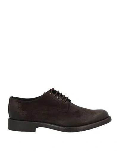 Angelo Pallotta Man Lace-up Shoes Dark Brown Size 13 Soft Leather