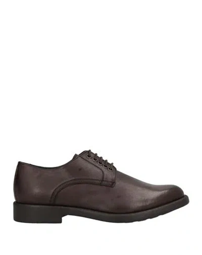 Angelo Pallotta Man Lace-up Shoes Dark Brown Size 13 Soft Leather