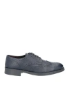Angelo Pallotta Man Lace-up Shoes Navy Blue Size 13 Soft Leather In Navy Blue