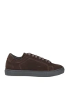 Angelo Pallotta Man Sneakers Dark Brown Size 13 Soft Leather In Brown