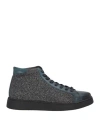 Angelo Pallotta Man Sneakers Deep Teal Size 7 Soft Leather, Textile Fibers In Green