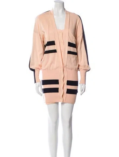 Pre-owned Angelo Tarlazzi Colorblock Pattern Set In Neutral