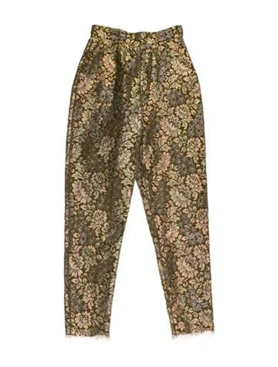 Pre-owned Angelo Tarlazzi Lace Skinny Leg Pants In Green
