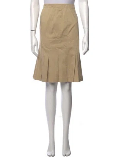 Pre-owned Angelo Tarlazzi Pleated Accents Knee-length Skirt In Neutral
