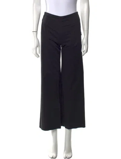 Pre-owned Angelo Tarlazzi Wide Leg Pants In Black