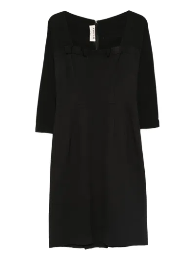 Pre-owned A.n.g.e.l.o. Vintage Cult 1950s Bow-detailed Midi Dress In Black