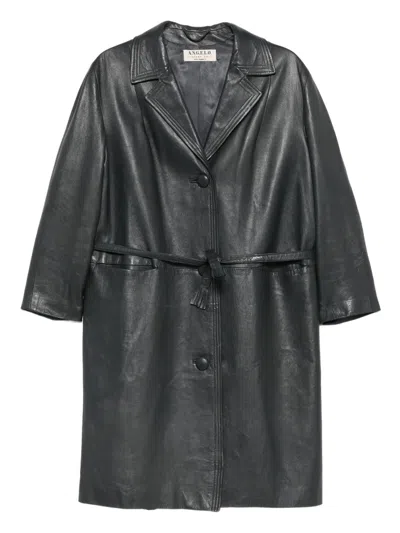 Pre-owned A.n.g.e.l.o. Vintage Cult 1960s Buttoned Belted Coat In Gray