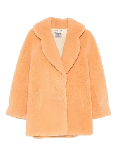 Pre-owned A.n.g.e.l.o. Vintage Cult 1960s Collar Coat In Orange