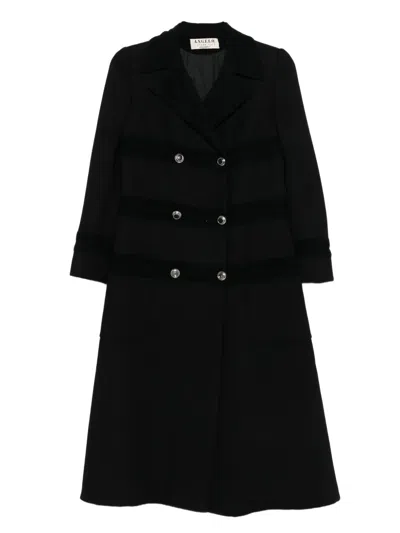 Pre-owned A.n.g.e.l.o. Vintage Cult 1960s Double-breasted Coat In Black