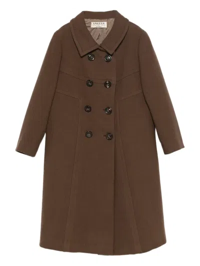 Pre-owned A.n.g.e.l.o. Vintage Cult 1960s Double-breasted Coat In Brown