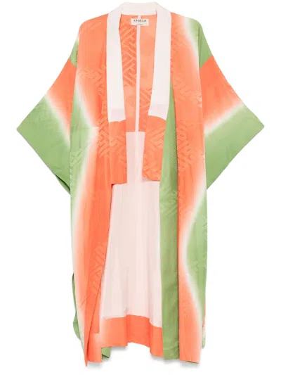 Pre-owned A.n.g.e.l.o. Vintage Cult 1960s  Full-jacquard Coat In Orange