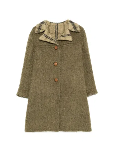 Pre-owned A.n.g.e.l.o. Vintage Cult 1960s Reversible Coat In Green