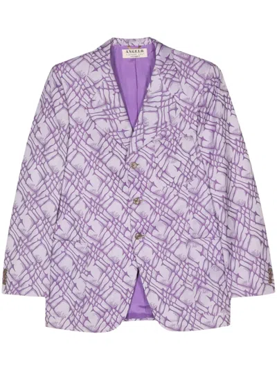 Pre-owned A.n.g.e.l.o. Vintage Cult 1960s Single-breasted Blazer In Purple