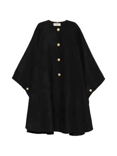 Pre-owned A.n.g.e.l.o. Vintage Cult 1970s Button-up Cape In Black