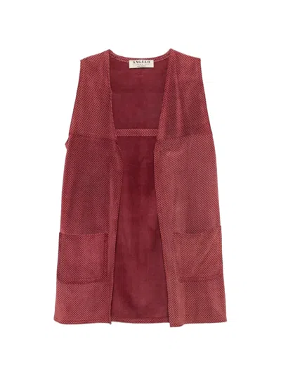 Pre-owned A.n.g.e.l.o. Vintage Cult 1970s Chevron-print Gilet In Red