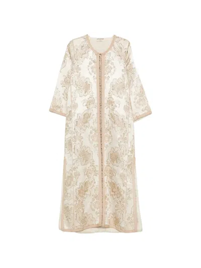 Pre-owned A.n.g.e.l.o. Vintage Cult 1970s Damask-patterned Coat In Neutrals