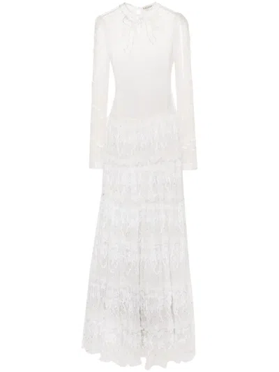 Pre-owned A.n.g.e.l.o. Vintage Cult 1970s Embroidered-mesh Maxi Dress In Neutrals