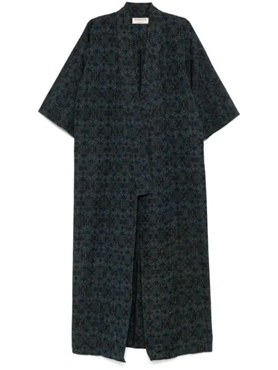 Pre-owned A.n.g.e.l.o. Vintage Cult 1970s Geometric-print Coat In Blue