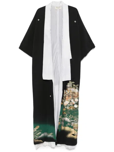 Pre-owned A.n.g.e.l.o. Vintage Cult 1970s Illustration-print Coat In Black