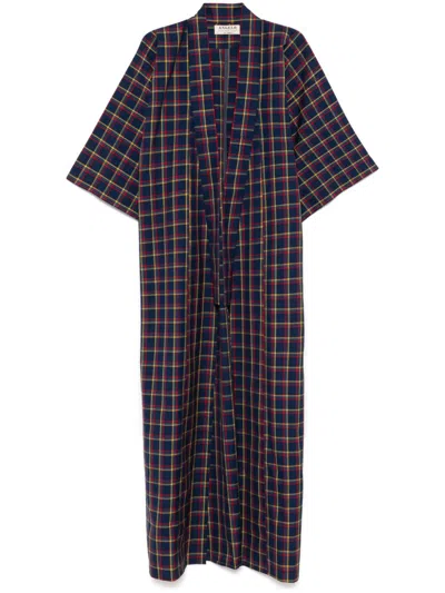 Pre-owned A.n.g.e.l.o. Vintage Cult 1970s  Checked Coat In Blue
