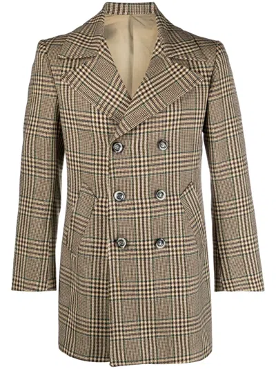 Pre-owned A.n.g.e.l.o. Vintage Cult 1970s  Double-breasted Coat In Brown