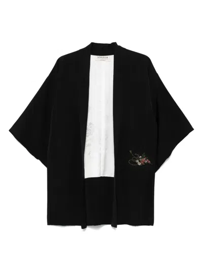 Pre-owned A.n.g.e.l.o. Vintage Cult 1970s  Floral-embroidered Kimono
