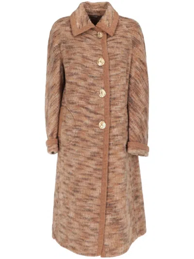Pre-owned A.n.g.e.l.o. Vintage Cult 1970s Reversible Coat In Neutrals