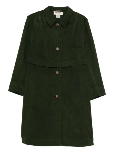 Pre-owned A.n.g.e.l.o. Vintage Cult 1970s Virgin Wool Single-breasted Coat In Green