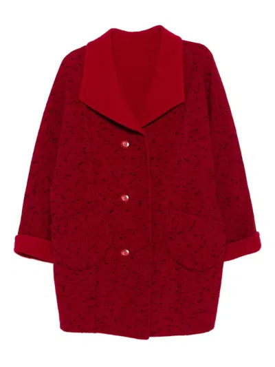 Pre-owned A.n.g.e.l.o. Vintage Cult 1980s Buttoned Front-pockets Coat In Red