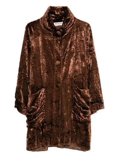 Pre-owned A.n.g.e.l.o. Vintage Cult 1980s Buttoned Pocket Coat In Brown