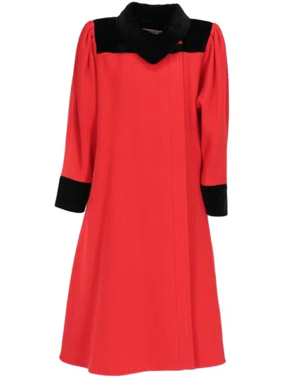 Pre-owned A.n.g.e.l.o. Vintage Cult 1980s Colourblock Coat In Red
