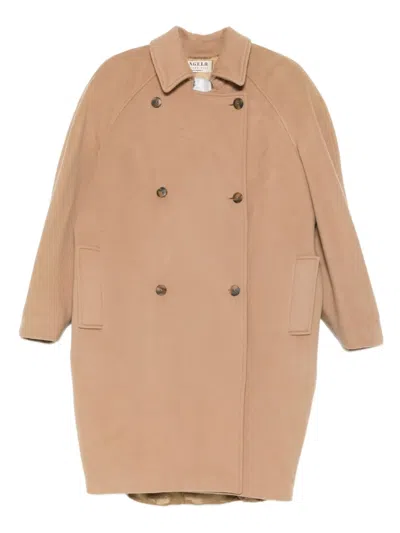 Pre-owned A.n.g.e.l.o. Vintage Cult 1980s Double-breasted Coat In Neutral