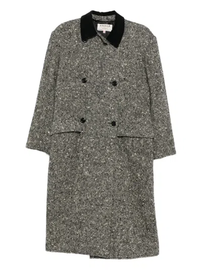 Pre-owned A.n.g.e.l.o. Vintage Cult 1980s Double-breasted Collared Coat In Gray