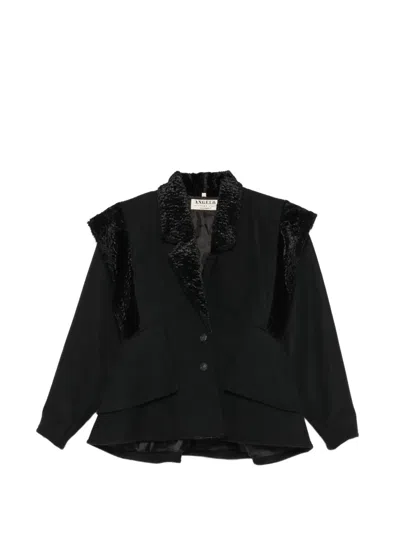 Pre-owned A.n.g.e.l.o. Vintage Cult 1980s Faux-fur Trim Jacket In Black