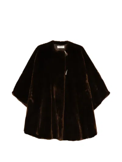 Pre-owned A.n.g.e.l.o. Vintage Cult 1980s Horn-buttons Cape In Brown