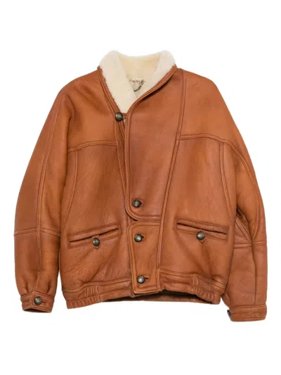 Pre-owned A.n.g.e.l.o. Vintage Cult 1980s Leather Jacket In Brown